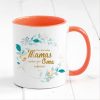 Auf dem Bild ist das Produkt: Bedruckte Tasse Nur die besten Mamas werden zur Oma befördert… Geschenk Mama Oma grün Blätterkranz, Ostergeschenk, Muttertag zum Preis von €18.9 abgebildet.