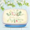 Auf dem Bild ist das Produkt: Brotdose Aquarell Wildblumen floral personalisiert mit dem Wunschnamen, kratz- und bruchsicher, Geschenk Geburtstag, Einschulungsgeschenk zum Preis von €16.90 abgebildet.