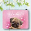 Auf dem Bild ist das Produkt: Gefüllte Federtasche Federmappe Mops Hund personalisiert mit Wunschnamen Mädchen, Geschenk Geburtstag, Einschulungsgeschenk zum Preis von €29.9 abgebildet.
