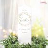 Auf dem Bild ist das Produkt: Taufkerze Kerze Junge Mädchen Kranz aus kleinen Gypsophila Blumen pastell mit Namen, Datum und ggf. Taufspruch zum Preis von €5.90 abgebildet.