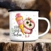 Auf dem Bild ist das Produkt: Kindertasse Emaille Becher Eule Schulkind Mädchen Einschulung Geschenk Einschulungsgeschenk zum Preis von €18.9 abgebildet.
