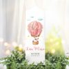 Auf dem Bild ist das Produkt: Taufkerze oder Kerze zur Geburt Mädchen mit Maus im Heißluftballon pastell mit Namen Datum Uhrzeit Gewicht zum Preis von €5.9 abgebildet.