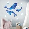 Auf dem Bild ist das Produkt: Wandtattoo Kinderzimmer aquarellierte Wale Blasen Dekoration Babyzimmer Badezimmer zum Preis von €29.9 abgebildet.