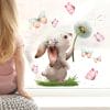 Auf dem Bild ist das Produkt: Fensterbild Frühling Ostern Hase Pusteblume Schmetterlinge Fensterdeko Kinder, Frühlingsdeko, Osterdeko zum Preis von €13.90 abgebildet.