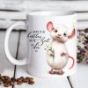 Auf dem Bild ist das Produkt: Bedruckte Keramik Tasse Maus Nichts ist so kostbar wie Zeit mit dir, Kaffeebecher, Geschenk Geburtstag zum Preis von €15.90 abgebildet.