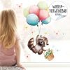 Auf dem Bild ist das Produkt: Fensterbild Frühling Ostern Waschbär Luftballons Schmetterlinge Fensterdeko Kinderzimmer Kind, Frühlingsdeko, Osterdeko zum Preis von €14.9 abgebildet.