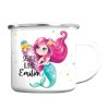 Auf dem Bild ist das Produkt: Kindertasse Emaille Becher Meerjungfrau rosa Mädchen Schulkind Einschulung Geschenk Schulanfang zum Preis von €18.9 abgebildet.