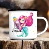 Auf dem Bild ist das Produkt: Kindertasse Emaille Becher Meerjungfrau rosa Mädchen Schulkind Einschulung Geschenk Schulanfang zum Preis von €18.9 abgebildet.