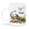 Auf dem Bild ist das Produkt: Kindertasse Tasse Dinosaurier personalisiert Wunschname zum Preis von €18.9 abgebildet.