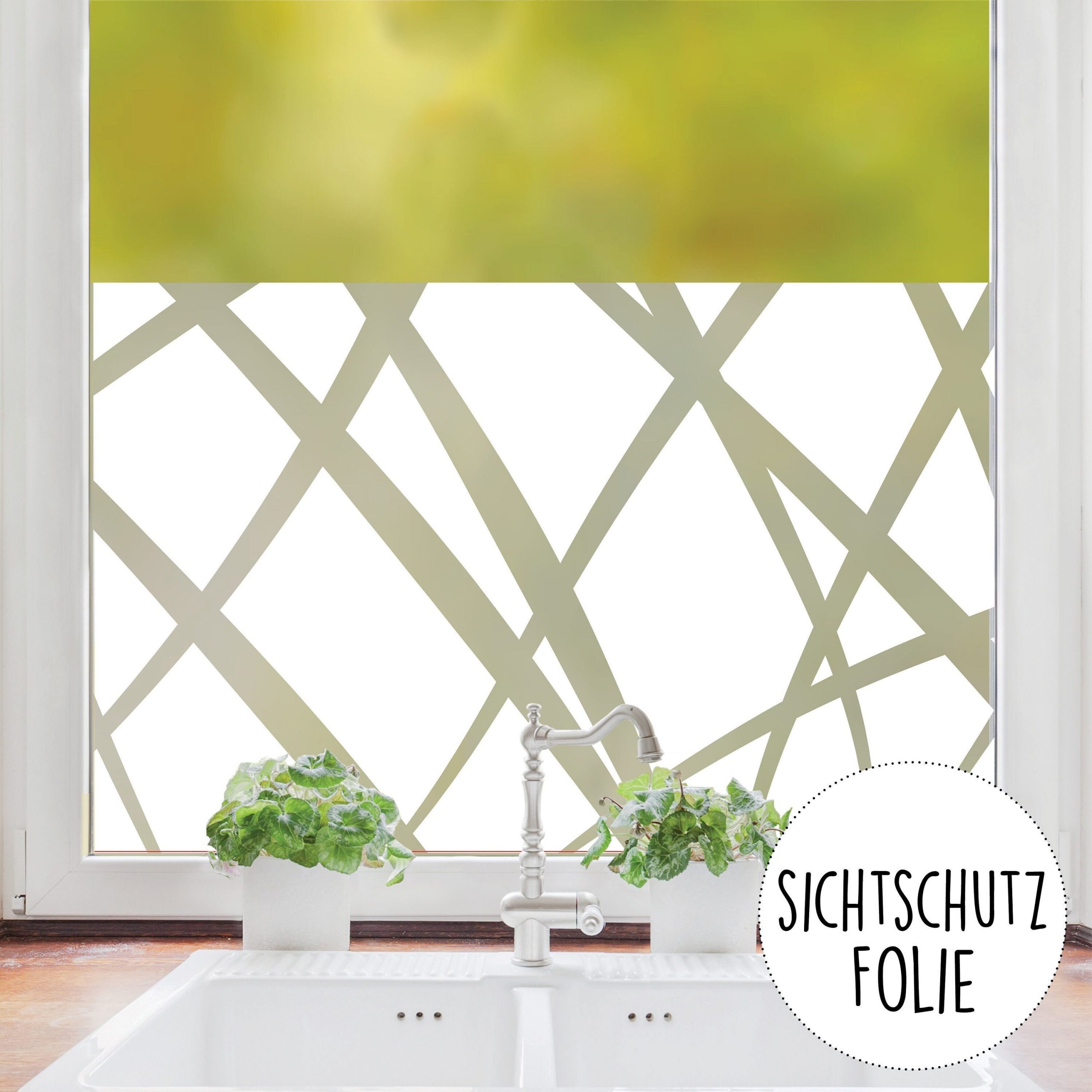 Sichtschutzfolie Fenster graue Linien abstrakt Fensterfolie Fensterdeko  Milchglasfolie