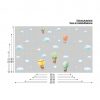 Auf dem Bild ist das Produkt: Sichtschutzfolie Tiere in Heißluftballons Wolken Fensterfolie Fensterdeko Milchglasfolie Fenster Folie zum Preis von €24.9 abgebildet.