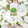 Auf dem Bild ist das Produkt: Taufkerze Kerze zur Taufe Baum mit Tieren Taufspruch individualisierbar tree Hase und Reh zum Preis von €5.90 abgebildet.