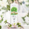 Auf dem Bild ist das Produkt: Taufkerze Kerze zur Taufe Baum mit Tieren Taufspruch individualisierbar tree Hase und Reh zum Preis von €5.90 abgebildet.