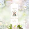 Auf dem Bild ist das Produkt: Taufkerze oder Kerze zur Geburt Junge Mädchen Elefant mit Blätterkranz pastell mit Namen, Datum Uhrzeit, Gewicht, Größe und Spruch zum Preis von €5.9 abgebildet.