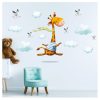 Auf dem Bild ist das Produkt: Wandtattoo Kinderzimmer bunt Mädchen Junge Giraffe Wolken Möwen Vögel Dekoration Babyzimmer blau zum Preis von €24.9 abgebildet.