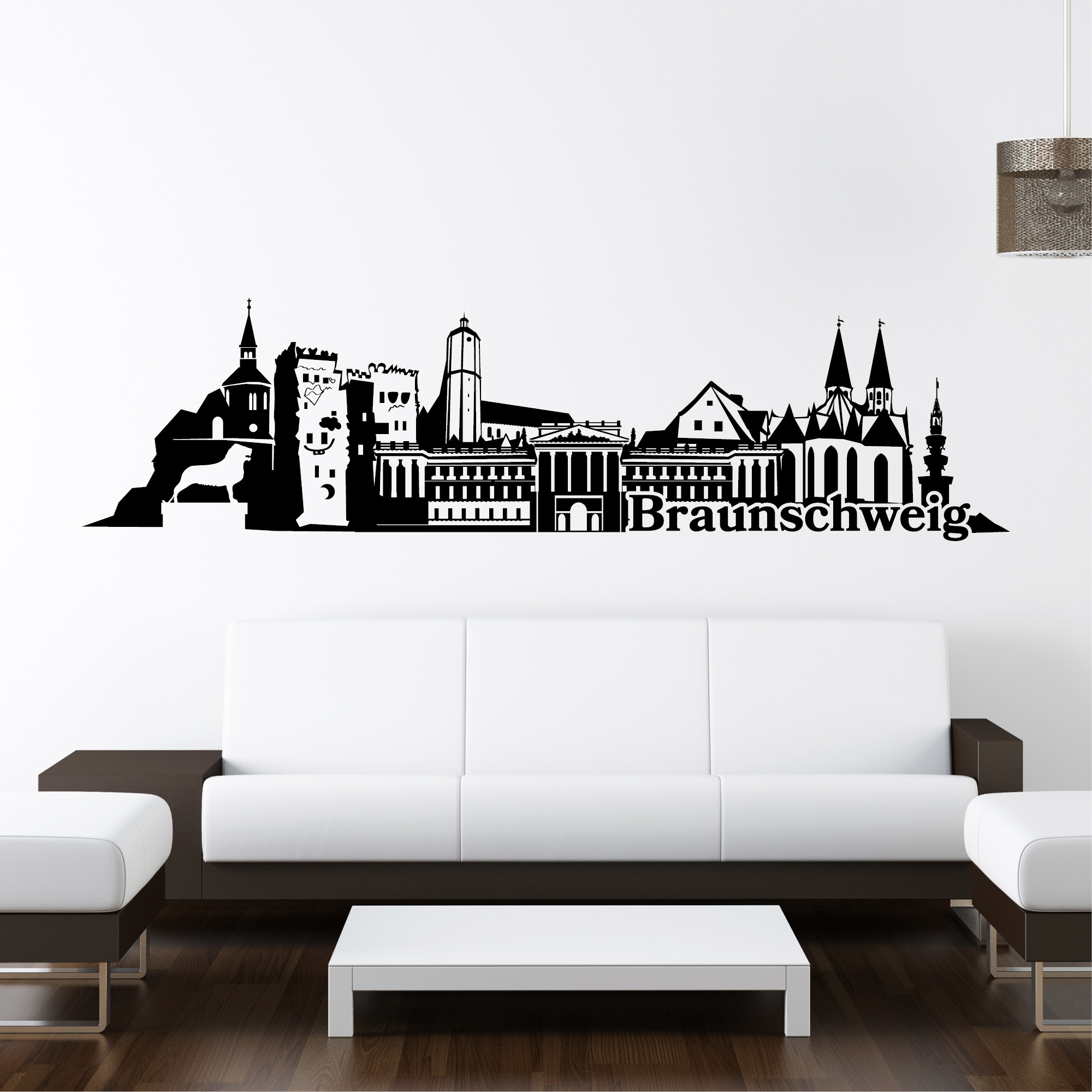 Wandtattoo Skyline Braunschweig Niedersachsen Wandaufkleber Heimat Heimatliebe