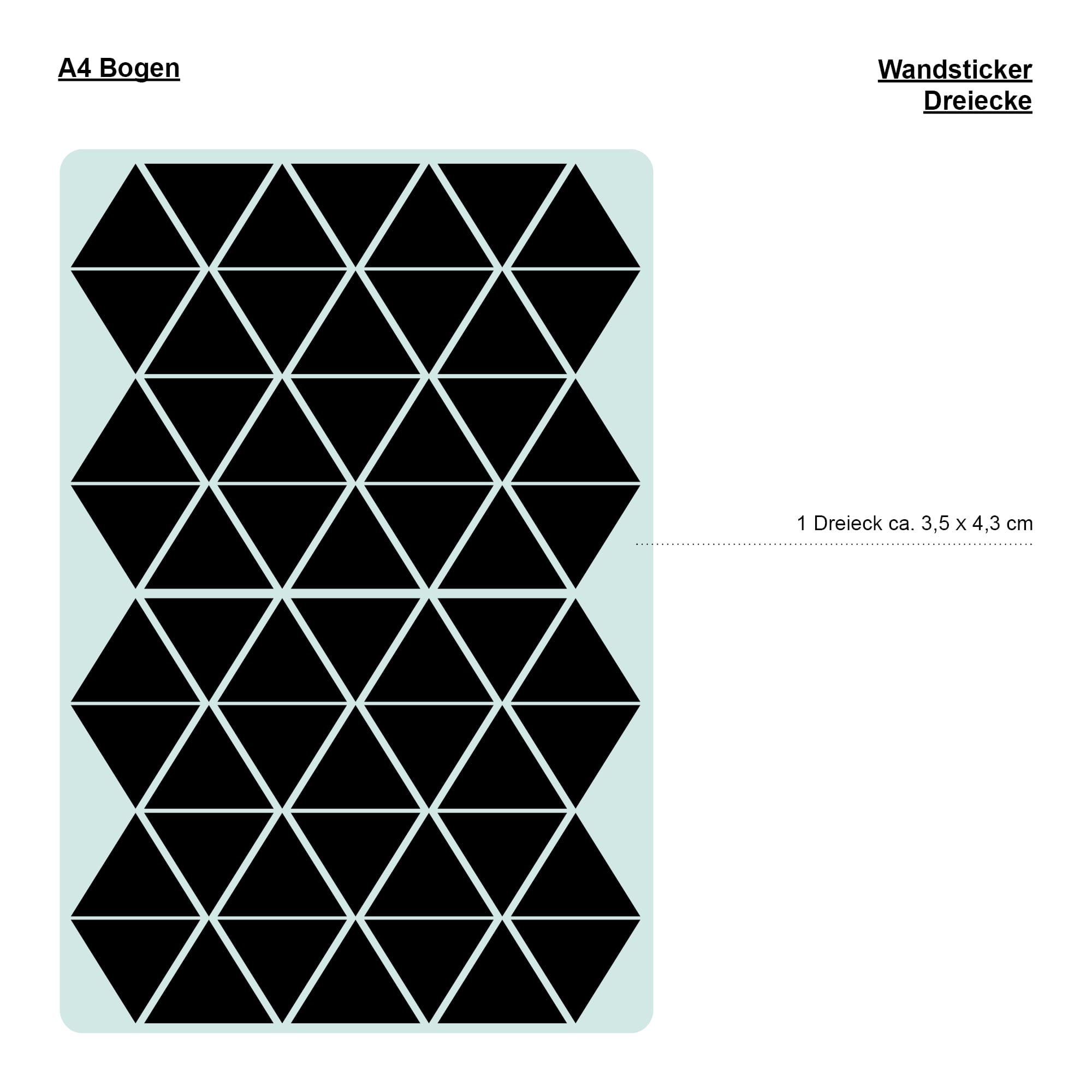 Auf dem Bild ist das Produkt: Wandtattoo Aufkleber Sticker Deko Dreiecke – 50 Stück im Set Wanddekoration zum Preis von €9.9 abgebildet.