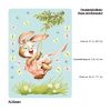 Auf dem Bild ist das Produkt: Fensterbild Kinderzimmer Frühling Ostern Hase Schaukel mit Schmetterlingen Fensterdeko Kind Osterdeko zum Preis von €13.90 abgebildet.