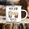Auf dem Bild ist das Produkt: Emaille Becher Tasse Mit dir möchte ich alt werden Geschenk Geburtstag Weihnachtsgeschenk Oma Opa zum Preis von €18.9 abgebildet.