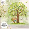 Auf dem Bild ist das Produkt: Fensterbild Frühling Ostern Baum Hase Karotten Korb Schmetterlinge Fensterdeko Kinderzimmer Kind zum Preis von €13.90 abgebildet.