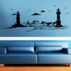 Auf dem Bild ist das Produkt: Wandtattoo Skyline Rostock Warnemünde Wandaufkleber Heimat Heimatliebe Ostsee Leuchtturm zum Preis von €19.90 abgebildet.