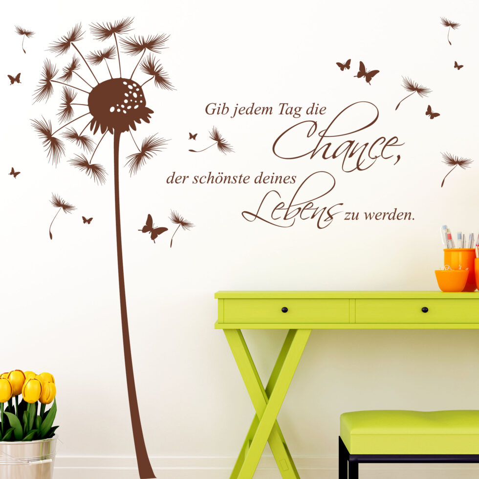 Wall Stickers GRAZDesign Wandtattoo Pusteblume Blumen Wandaufkleber Für  Kinderzimmer Schlafzimmer Wohnzimmer Löwenzahn Pflanzen - 51x50cm / Grau Wand  Tattoo Selbst Klebend, image size:980x980