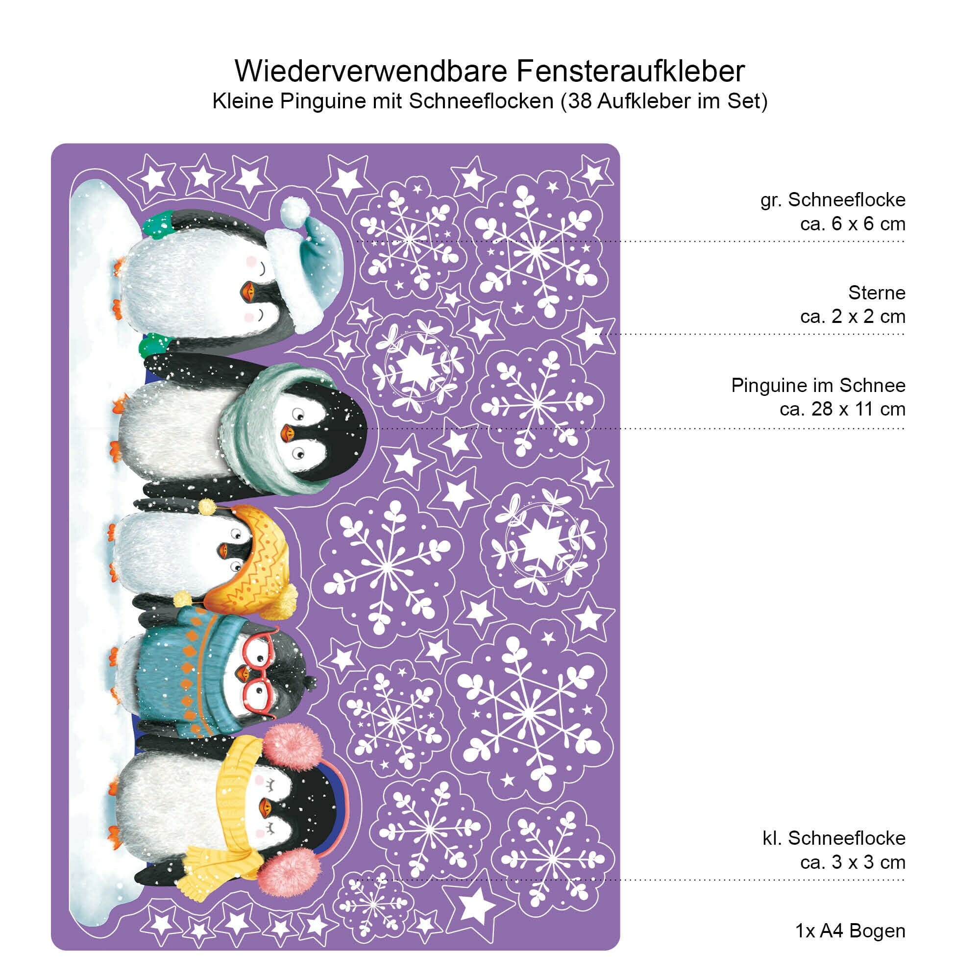Fensterbild Weihnachten Winter Pinguine Mit Schneeflocken Fensterbild Weihnachten Winter Pinguine Mit Schneeflocken