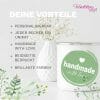 Auf dem Bild ist das Produkt: Tasse Campingbecher Emaille mit Wildblumen und dem Wunschnamen Natur Naturliebhaber Camper zum Preis von €18.9 abgebildet.