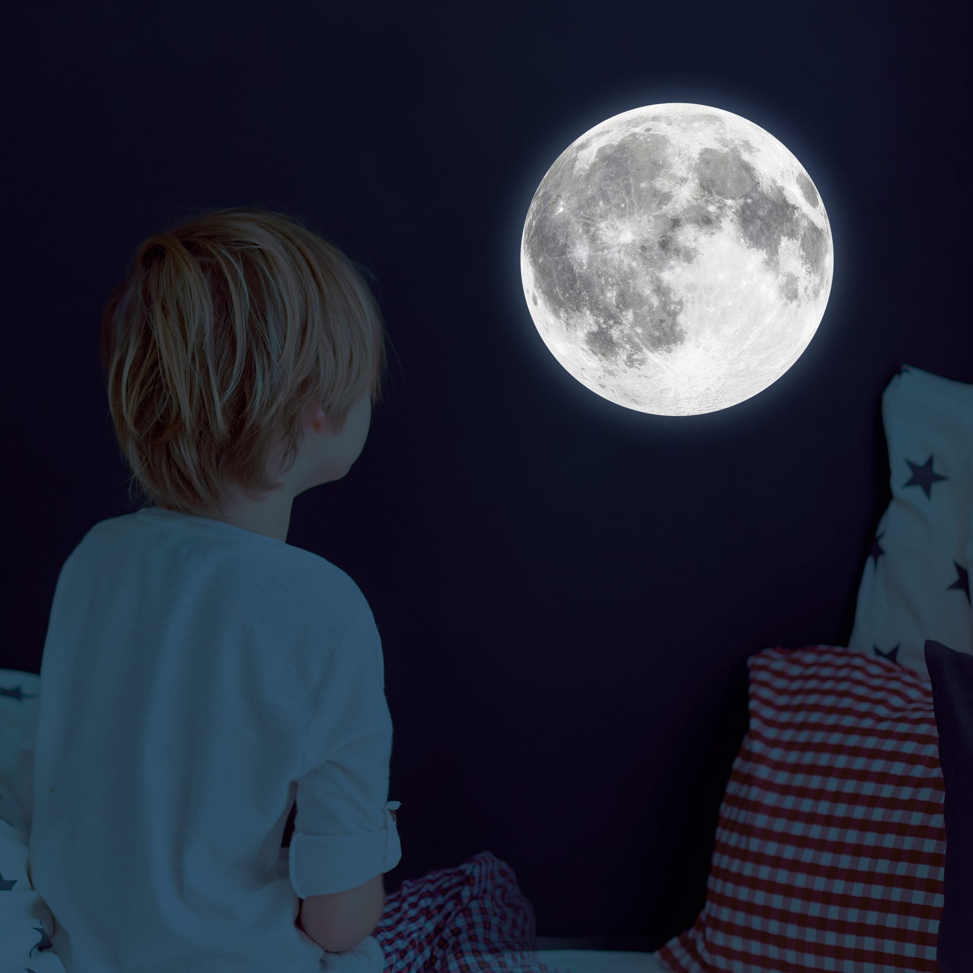 Auf dem Bild ist das Produkt: Leuchtaufkleber Mond verschiedene Größen fluoreszierende Wandsticker Sternenhimmel Kinderzimmer Geschenk Dekoration zum Preis von €8.90 abgebildet.