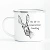Auf dem Bild ist das Produkt: Bedruckter Emaille Campingbecher Esel mit Spruch Was für ein wunderschöner Scheißtag Geschenk Geburtstag zum Preis von €18.9 abgebildet.