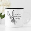 Auf dem Bild ist das Produkt: Bedruckter Emaille Campingbecher Esel mit Spruch Was für ein wunderschöner Scheißtag Geschenk Geburtstag zum Preis von €18.9 abgebildet.
