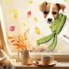Auf dem Bild ist das Produkt: Fensterbild Herbst reinschauender Jack Russel Terrier mit Schal bunte Blätter herbstlicher Fensteraufkleber Fensterdeko zum Preis von €13.90 abgebildet.
