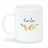 Auf dem Bild ist das Produkt: Keramik Tasse Igel und Herbstblätter personalisiert Wunschname zum Preis von €18.9 abgebildet.