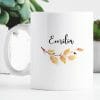 Auf dem Bild ist das Produkt: Keramik Tasse Igel und Herbstblätter personalisiert Wunschname zum Preis von €18.9 abgebildet.