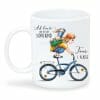 Auf dem Bild ist das Produkt: Kindertasse Tasse Junge auf dem Fahrrad Ab heute bin ich ein Schulkind, Geschenk Einschulung Schulanfang zum Preis von €18.9 abgebildet.