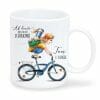 Auf dem Bild ist das Produkt: Kindertasse Tasse Junge auf dem Fahrrad Ab heute bin ich ein Schulkind, Geschenk Einschulung Schulanfang zum Preis von €18.9 abgebildet.