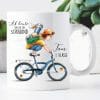 Auf dem Bild ist das Produkt: Kindertasse Tasse Junge auf dem Fahrrad Ab heute bin ich ein Schulkind, Geschenk Einschulung Schulanfang zum Preis von €18.9 abgebildet.