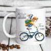 Auf dem Bild ist das Produkt: Kindertasse Tasse Junge auf dem Fahrrad Ab heute bin ich ein Schulkind, Geschenk Einschulung Schulanfang zum Preis von €18.9 abgebildet.