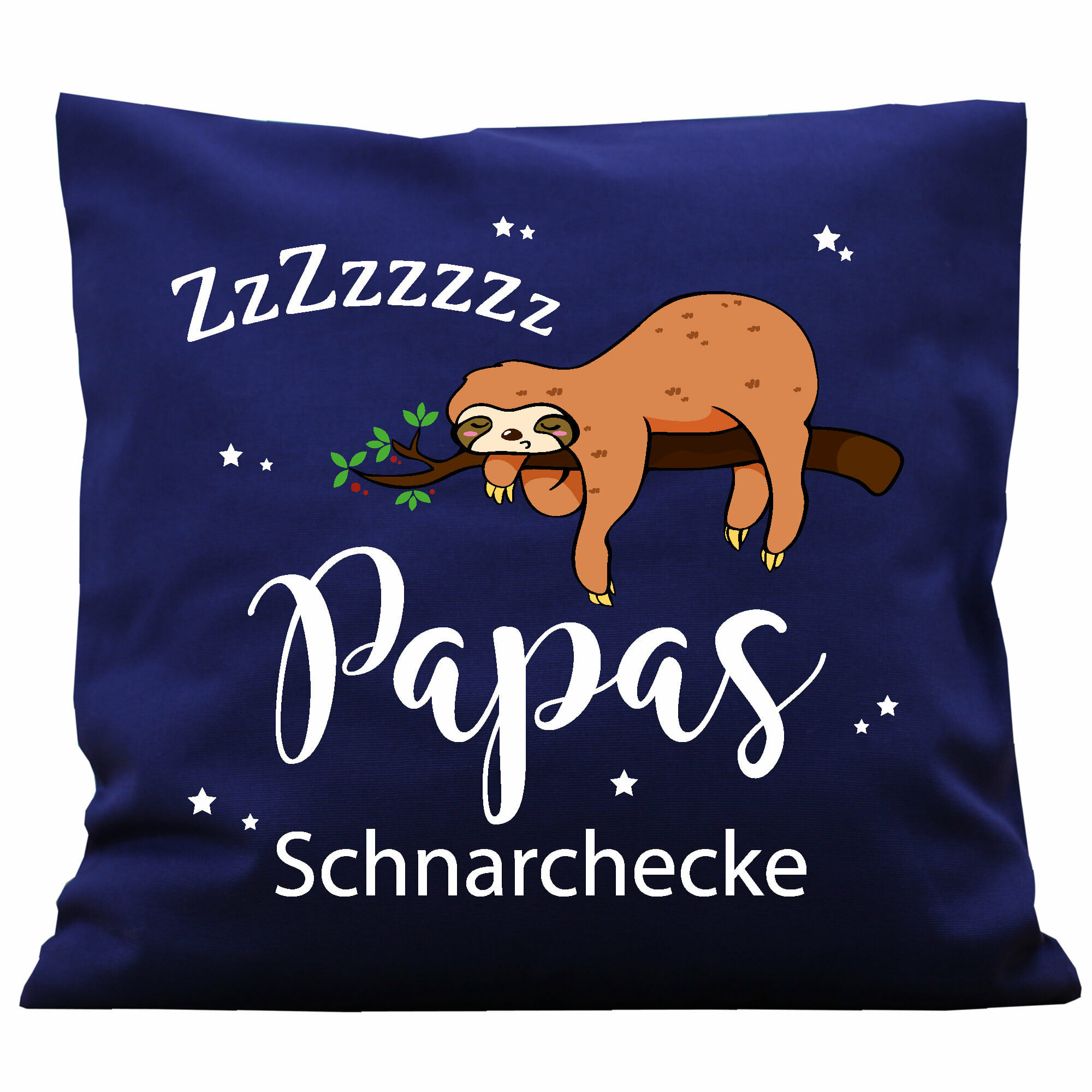 Kissen Faultier Papas Schnarchecke Geschenk Papa