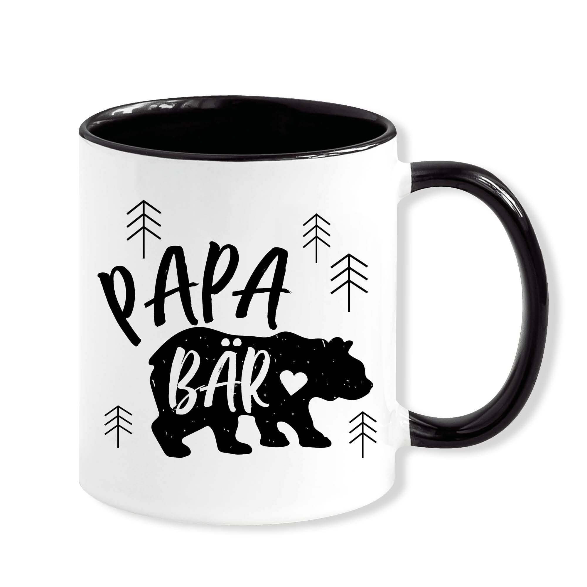 Tasse Geschenk Papa Bär schwarz weiß Vatertag, Geschenkidee, Weihnachtsgeschenk