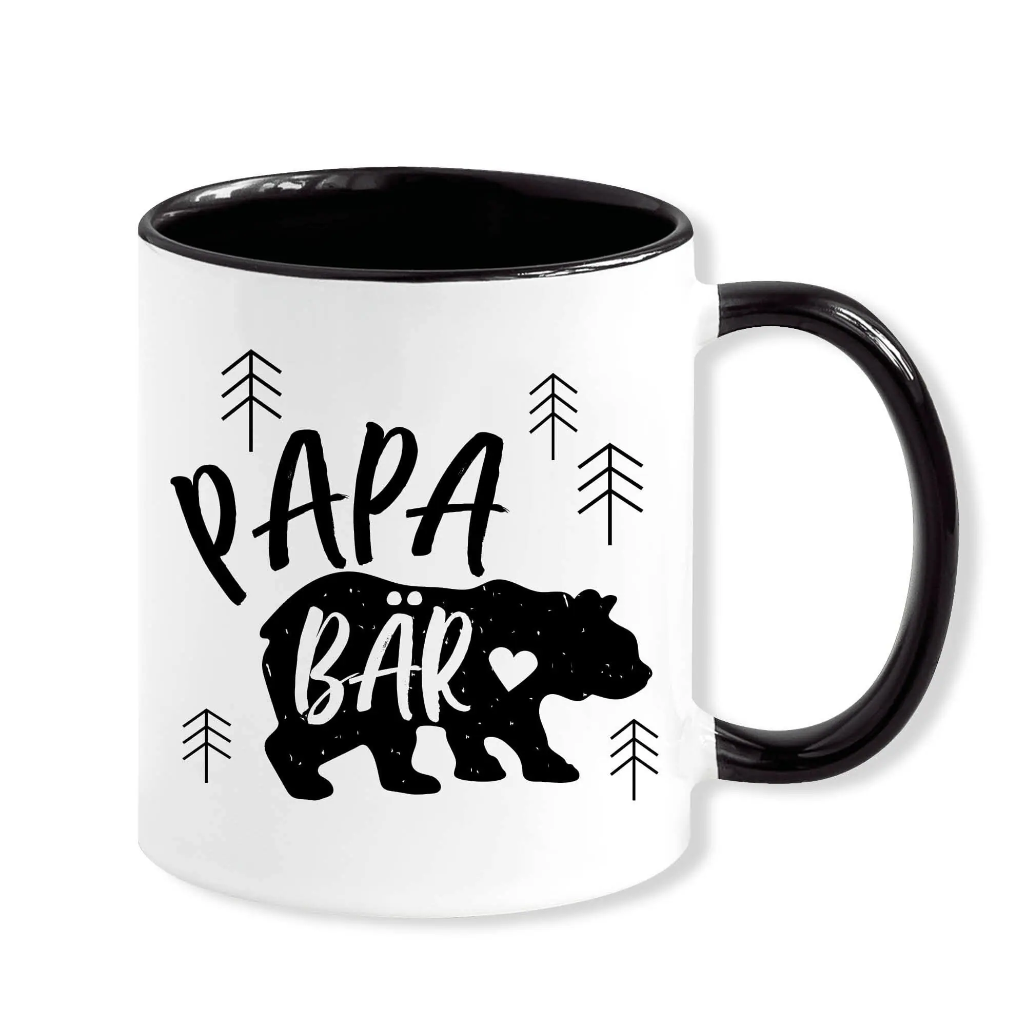 Auf dem Bild ist das Produkt: Tasse Geschenk Papa Bär schwarz weiß Vatertag, Geschenkidee, Weihnachtsgeschenk zum Preis von €18.9 abgebildet.