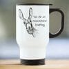 Auf dem Bild ist das Produkt: Edelstahl Thermobecher To Go Esel Spruch Was für ein wunderschöner Scheißtag Kaffeebecher 390 ml mit Griff Geschenk zum Preis von €21.9 abgebildet.
