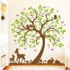 Auf dem Bild ist das Produkt: Wandtattoo Kinderzimmer Baum mit Hasen Rehkitz 4 Farben, Dekoration Babyzimmer zum Preis von €39.9 abgebildet.