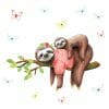 Auf dem Bild ist das Produkt: Wandtattoo Kinderzimmer Faultier Mama mit Faultier Baby Dekoration Babyzimmer Wandsticker Wand Aufkleber zum Preis von €24.9 abgebildet.