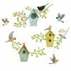 Auf dem Bild ist das Produkt: Wandtattoo Kinderzimmer Frühling Vogelhäuschen mit Vögeln zum Preis von €34.9 abgebildet.