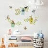 Auf dem Bild ist das Produkt: Wandtattoo Kinderzimmer Frühling Vogelhäuschen mit Vögeln zum Preis von €34.9 abgebildet.