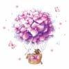 Auf dem Bild ist das Produkt: Wandtattoo Mädchen Heißluftballon Kinderzimmer Waschbär Hase Blumen rosa lila Farbiges Wandbild zum Preis von €24.9 abgebildet.