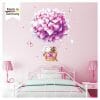 Auf dem Bild ist das Produkt: Wandtattoo Mädchen Heißluftballon Kinderzimmer Waschbär Hase Blumen rosa lila Farbiges Wandbild zum Preis von €24.9 abgebildet.
