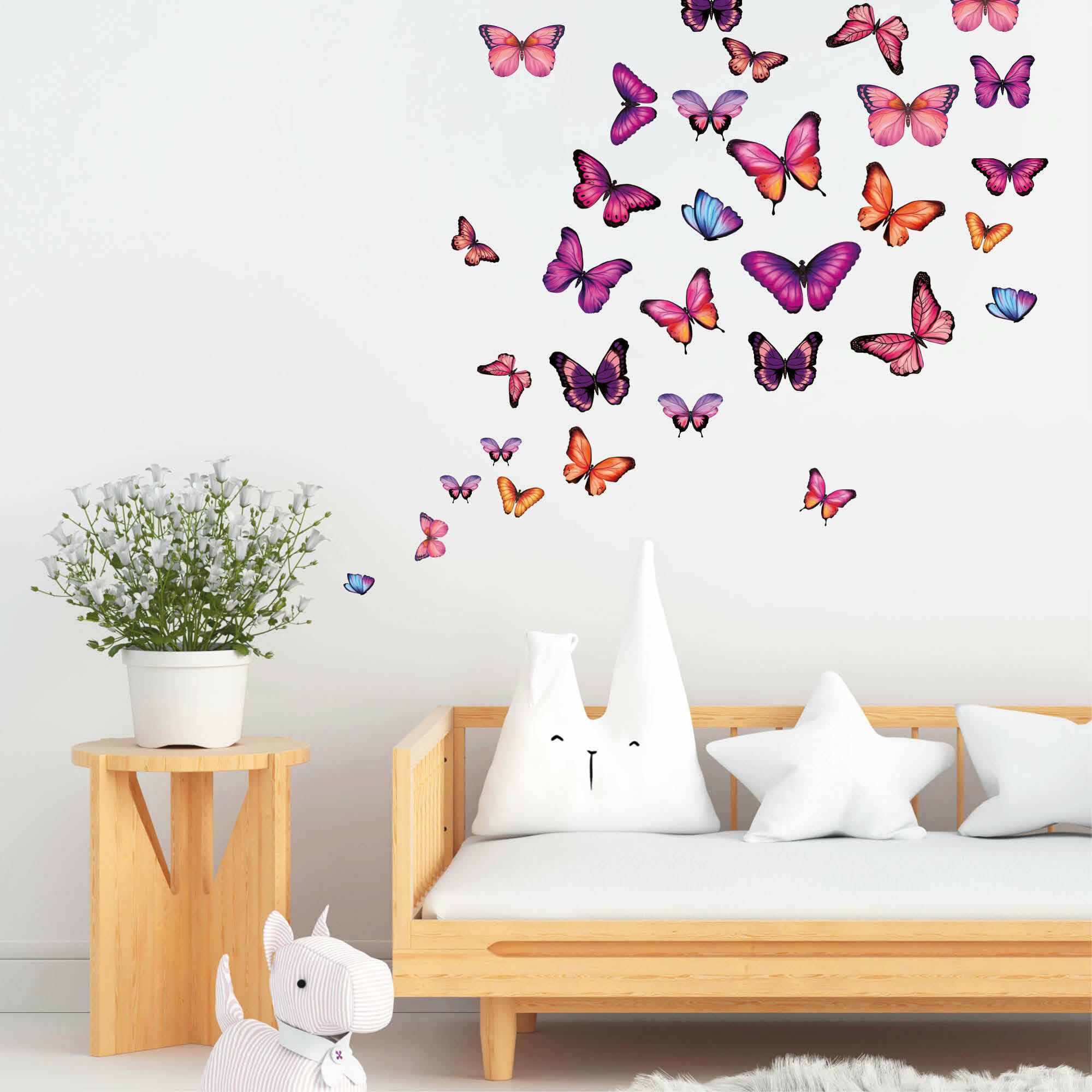 Wandtattoo Kinderzimmer Schmetterlinge in Loft Rosa Babyzimmer Wandtattoo Tönen, unterschiedlichen | Kinderzimmerdeko