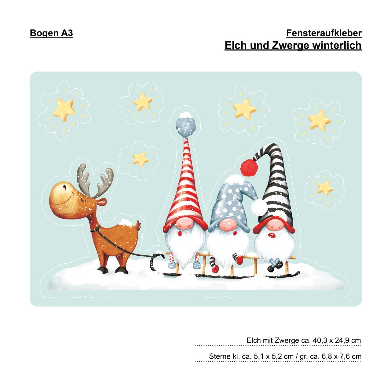 2-teilige Weihnachtstür-Dekoration 'Let It Snow' | 80 X 200 Cm | Mit Elfen & Zwergen-Motiv | Für Haustür, Fenster & Party
